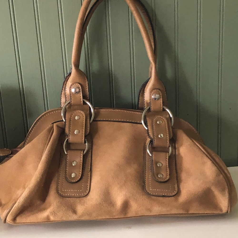 Suede tote bag.